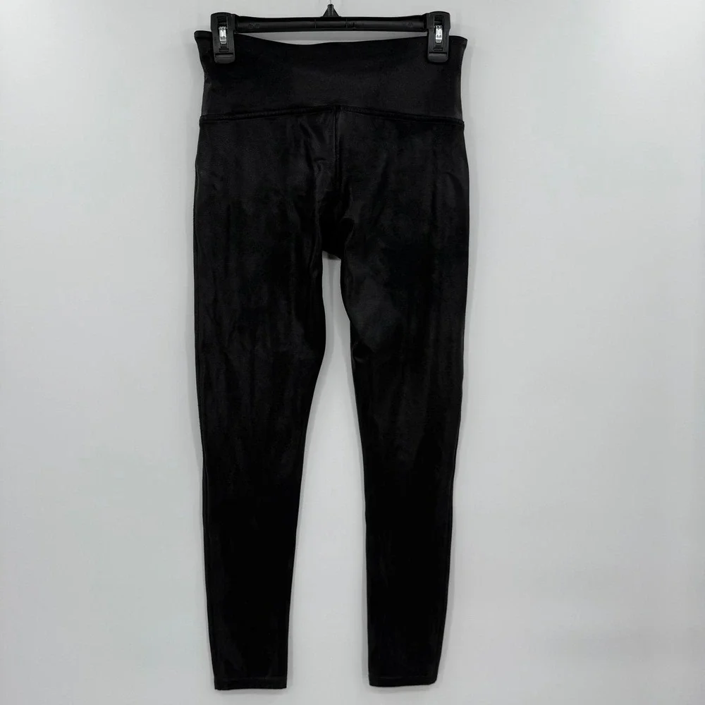 Spanx Faux‎ Leather Leggings High Rise Waist Power Waistband Shaping Black large
